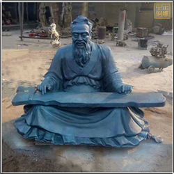 鑄銅關(guān)公 孔子撫琴銅雕塑
