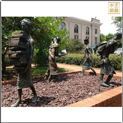 鑄銅關(guān)公 戶外青銅學(xué)生抽象雕塑