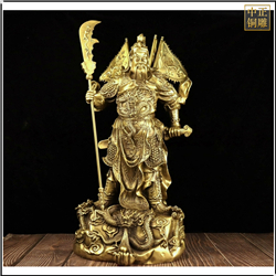 鑄銅關(guān)公 貼金九龍關(guān)公銅雕塑