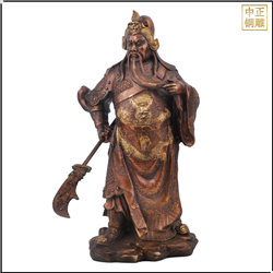 鑄銅關(guān)公 握刀捋胡子關(guān)公銅像鑄造