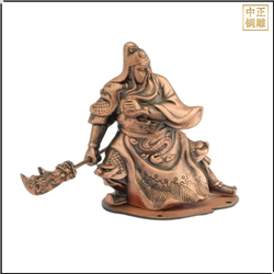 鑄銅關(guān)公 小型關(guān)公雕塑擺件
