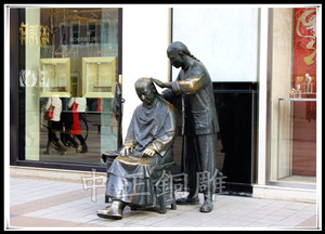 剃頭匠銅雕塑 剃頭匠銅雕塑