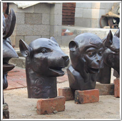 十二生肖獸首銅雕塑 十二生肖獸首銅雕塑